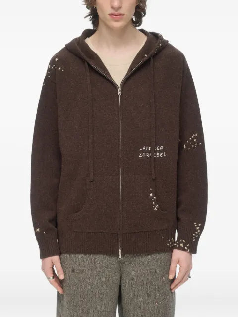 DOMREBEL embroidered zip-up hoodie