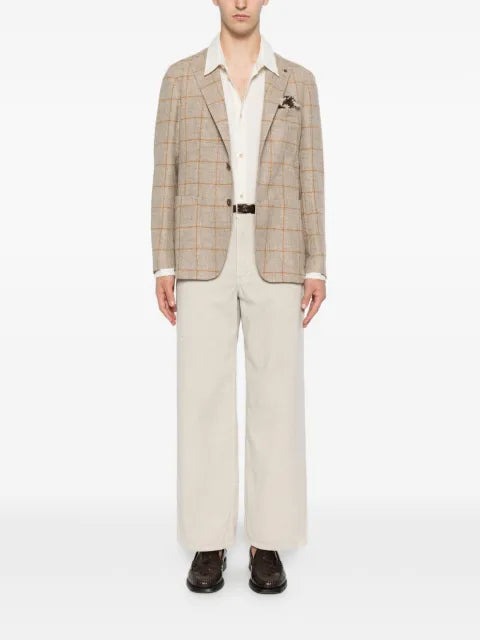 Tagliatore check-pattern notched-lapel jacket