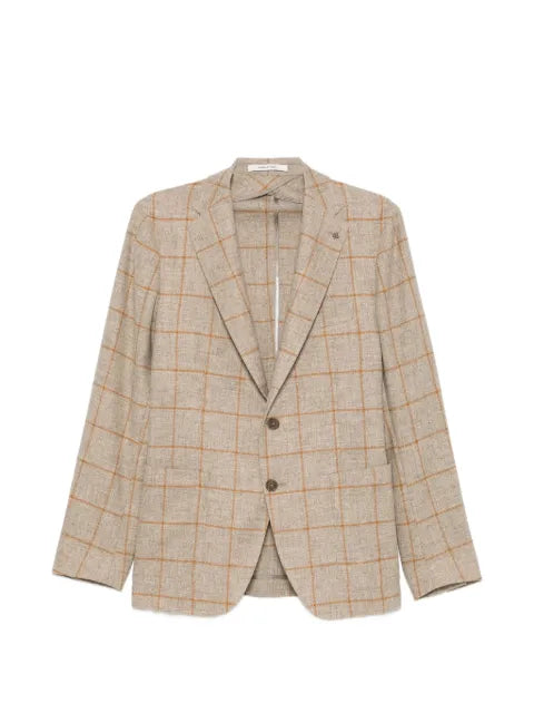 Tagliatore check-pattern notched-lapel jacket