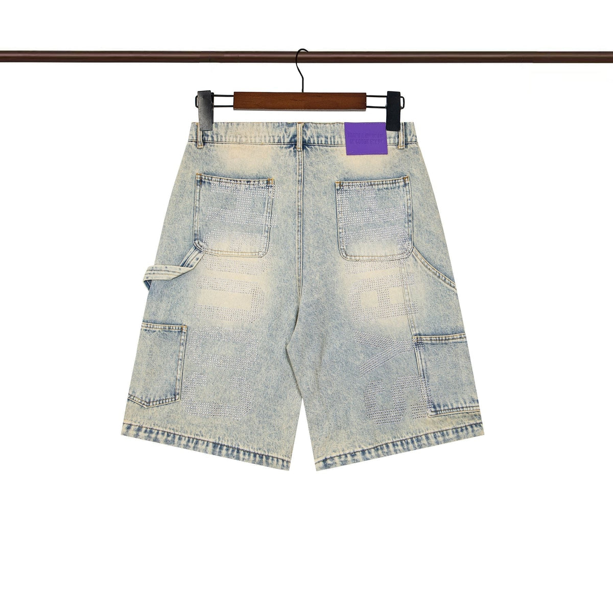 THAT'S A AWFUL LOT OF COUGH SYRUP Light Blue Washed Denim Shorts